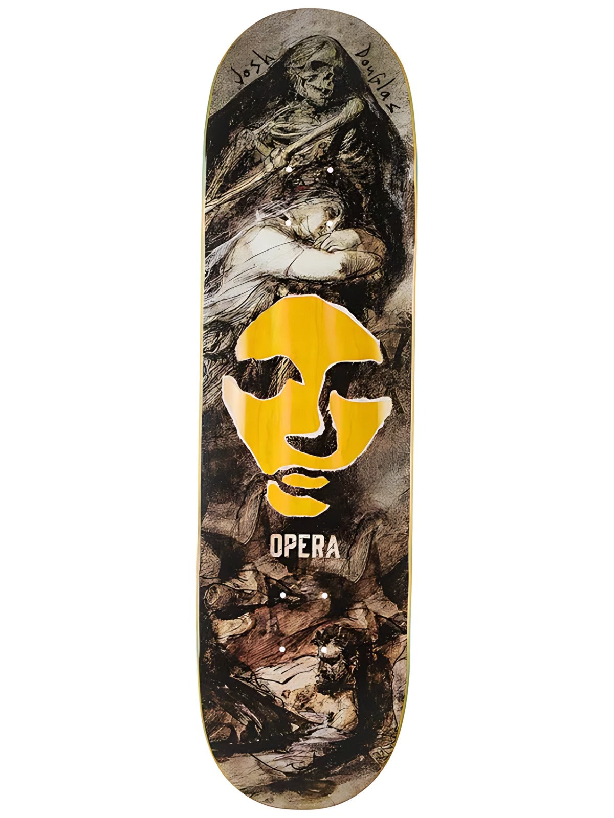 Opera Douglas Ripped EX7 8.5 skateboard deck front view