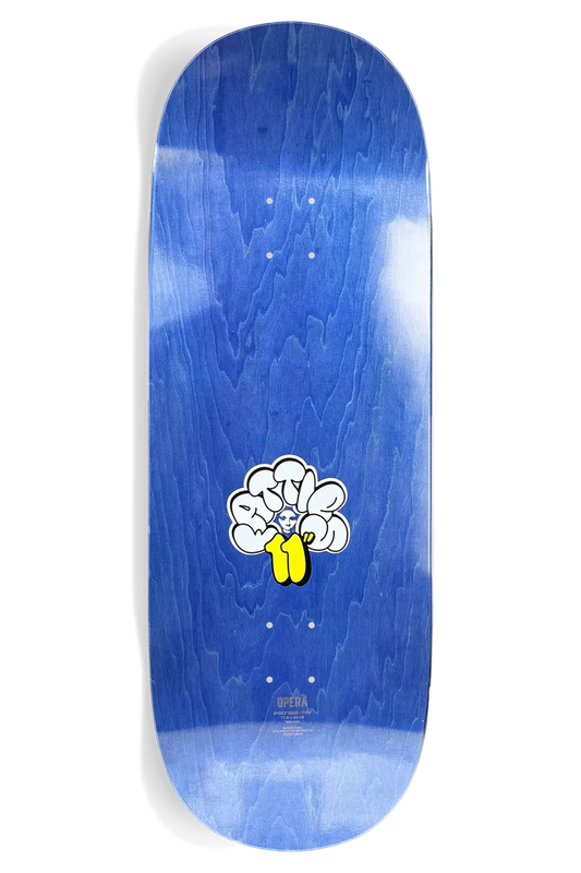 Opera Fatties Torn Spike 11.0 skateboard deck angled view