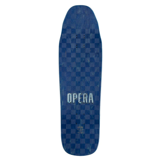 Opera 9.5 shaped skateboard deck top view
