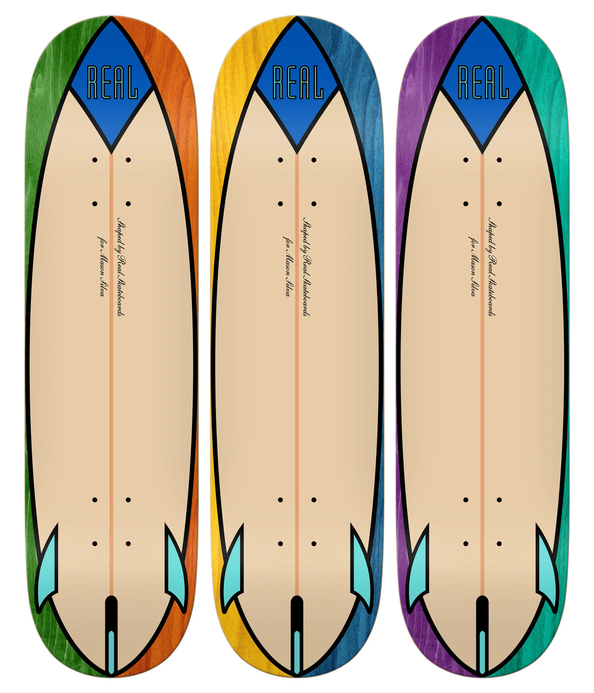 Real Mason Speed Egg 8.28 skateboard deck front graphic