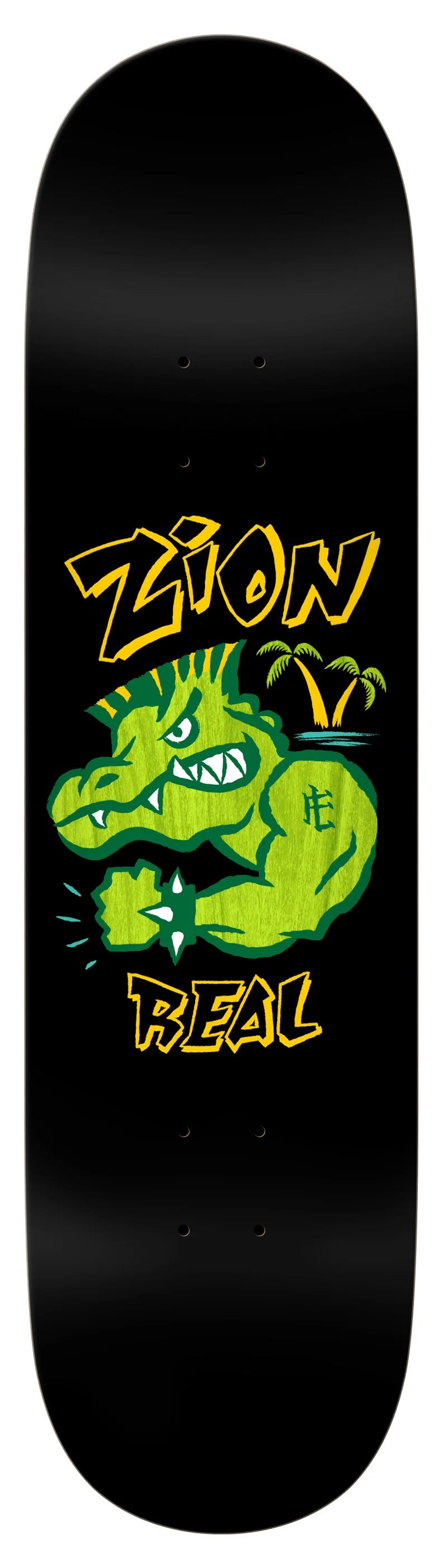 Real Zion Bad Gator 8.5 Heavyweight skateboard deck front graphic