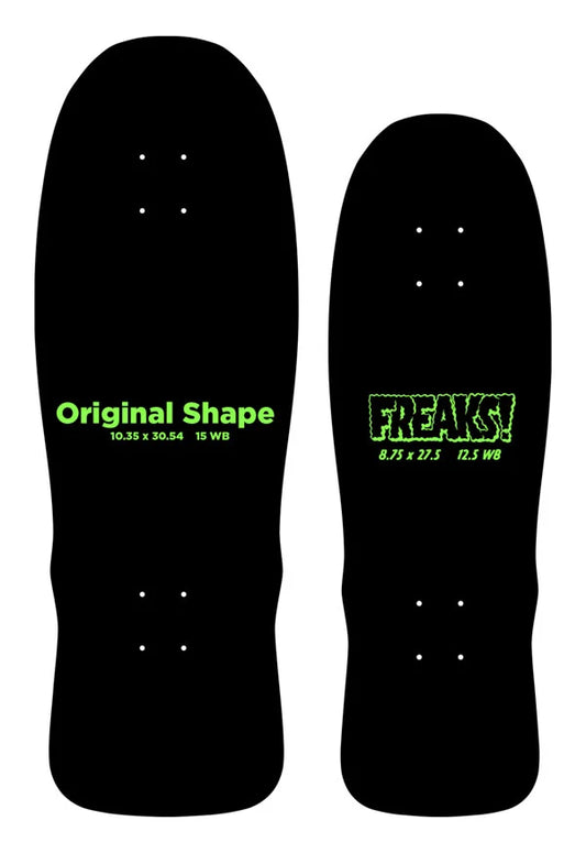 Santa Cruz 8.75in Erick Winkowski Dope Planet Micro Freaks skateboard deck angled view