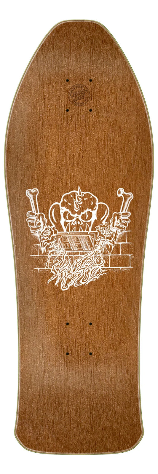 Santa Cruz 10.39in Gregor Rankine Monster Reissue skateboard deck angled view