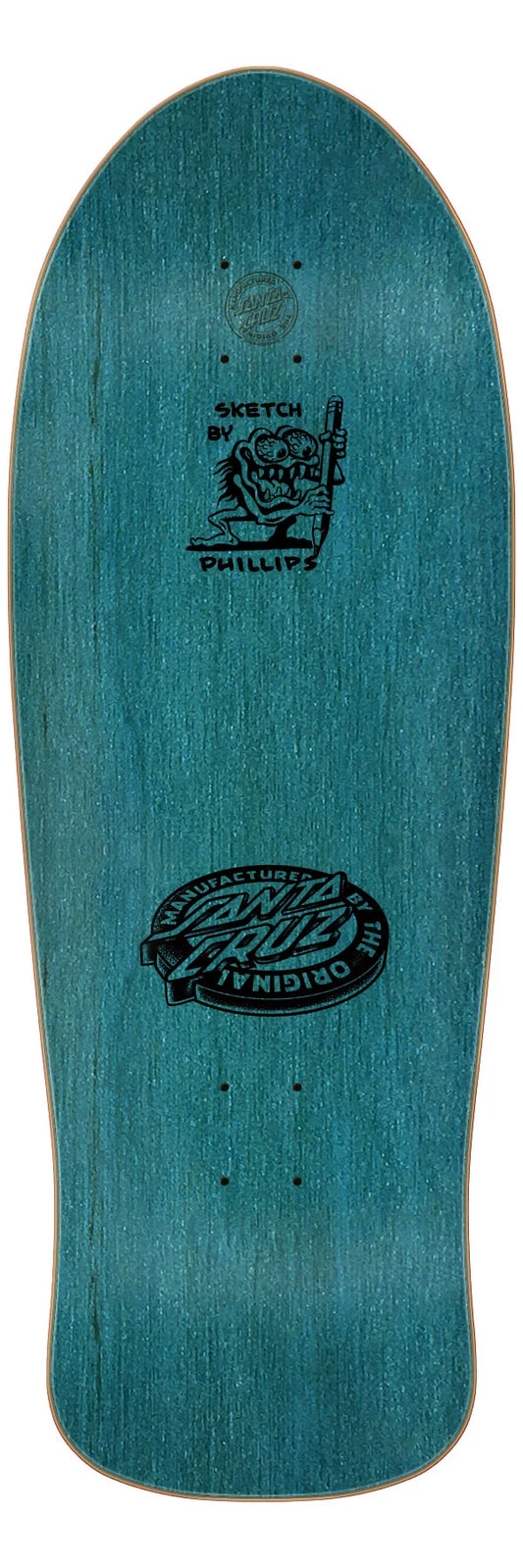Santa Cruz 10.54in Natas Kaupas Sketch Panther Reissue skateboard deck angled view