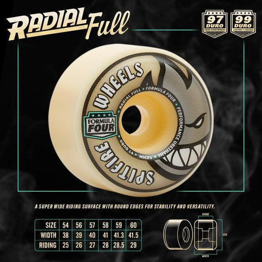 Spitfire 97A radial full skateboard wheels side view