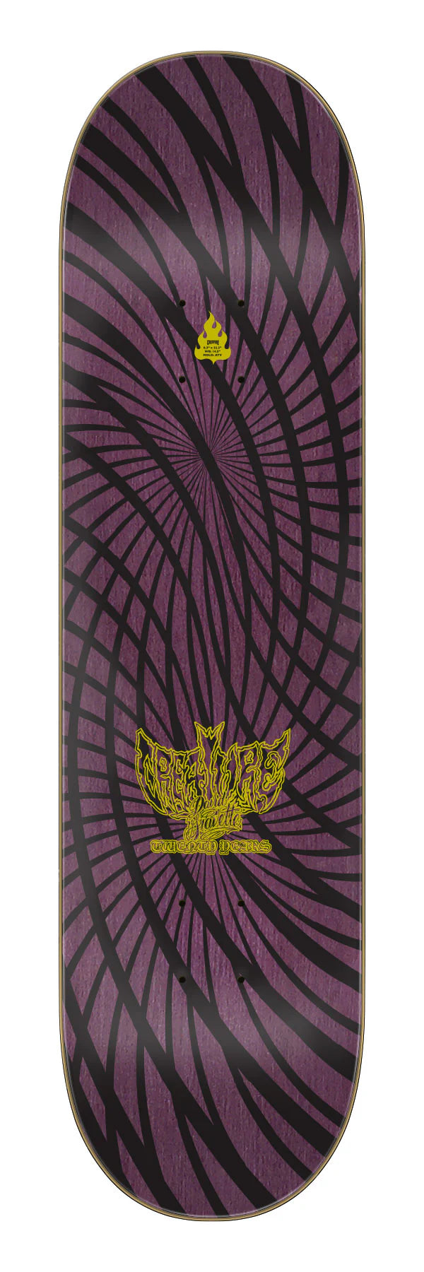 Creature Gravette Hippie Skull 20th Pro 8.3" Skateboard Deck top veneer view