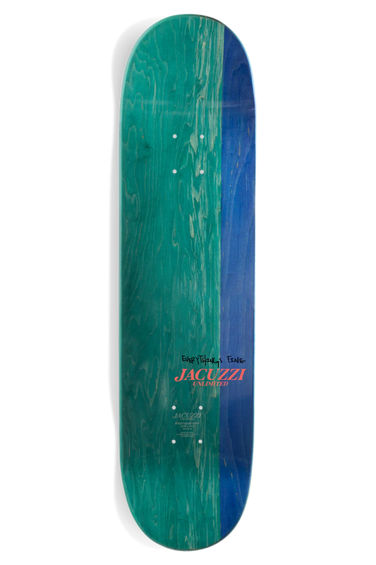 Jacuzzi Chair On Fire Twin Tail EX7 8.25" Skateboard Deck top veneer view
