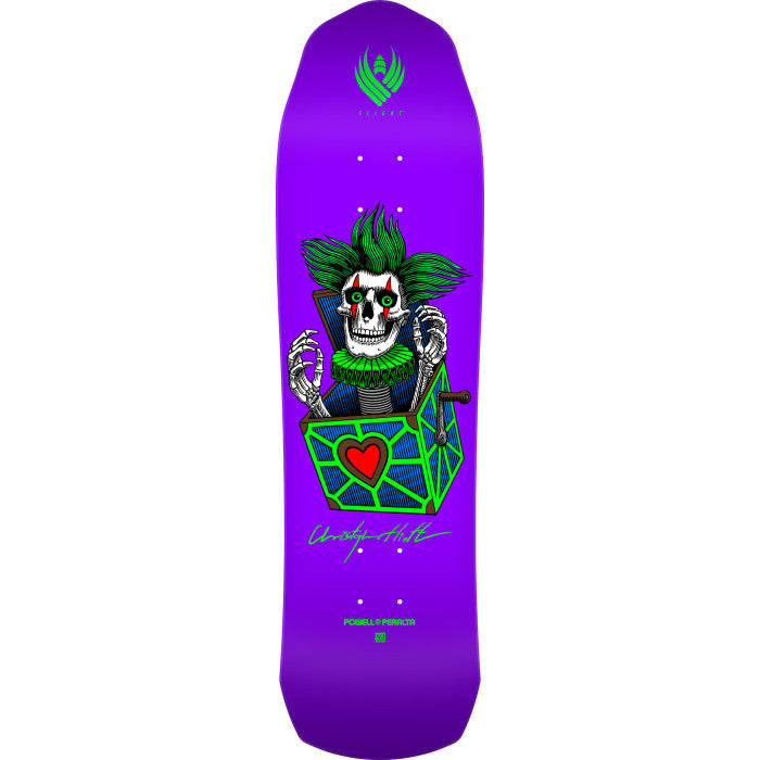 Powell Peralta Pro Chris Hiett Skull FLIGHT Skateboard Deck Purple 8.5