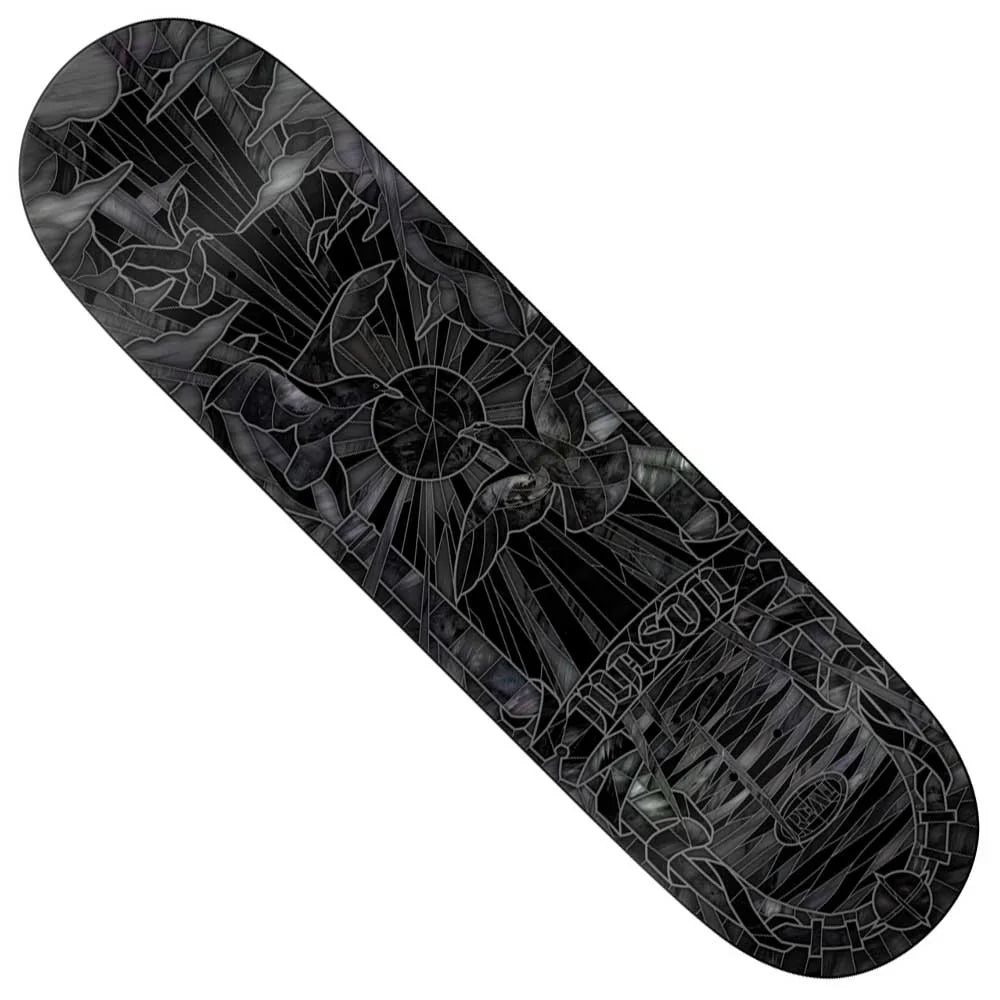 Real Mason Black Sun Cathedral Skateboard Deck detail close-up