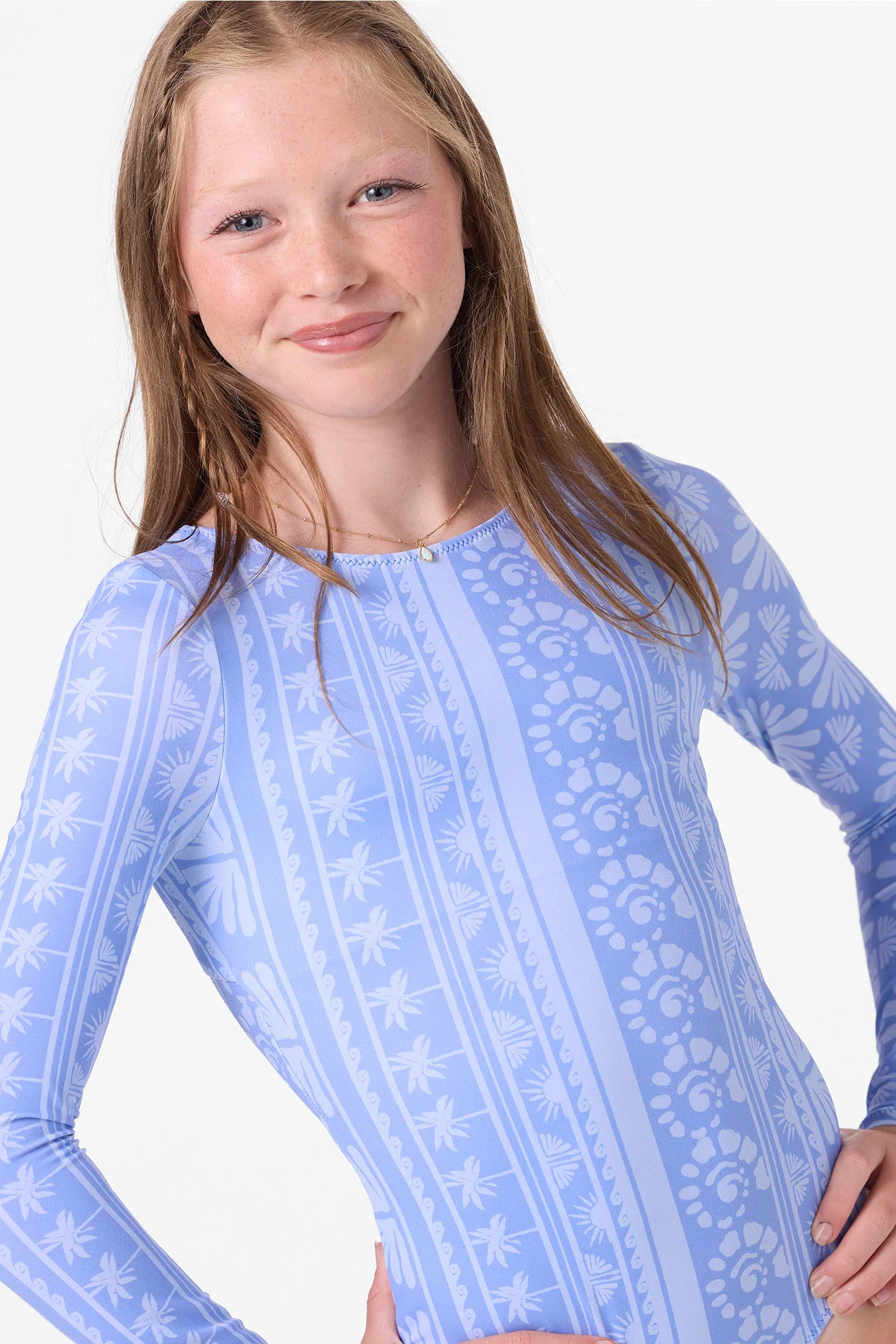 O’Neill girls Surf Abstract twist back surf suit pattern detail