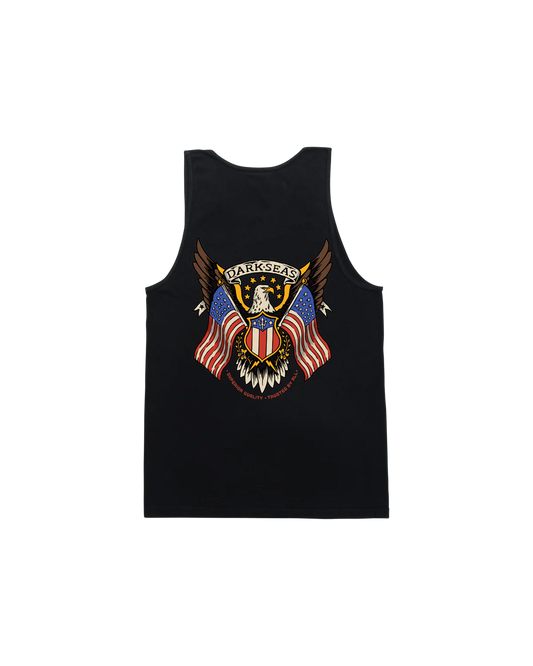 Dark Seas Land Of The Free graphic tank back print view