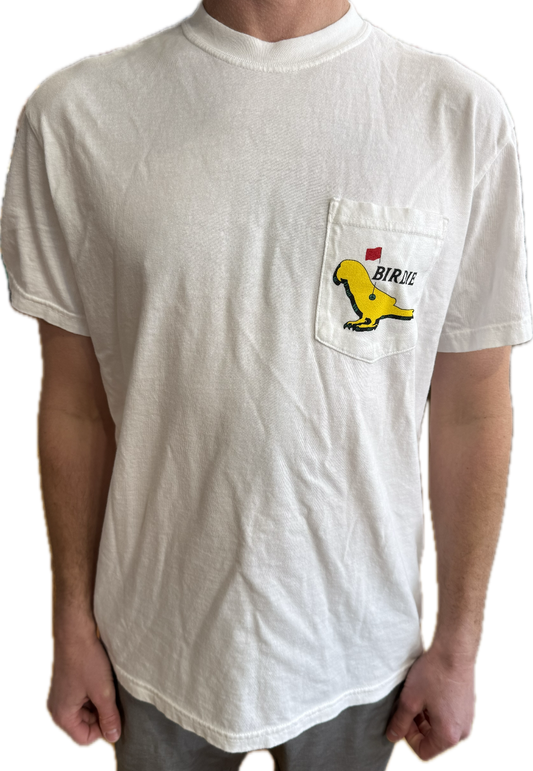 Parrot Birdie Pocket Tee front view with chest pocket