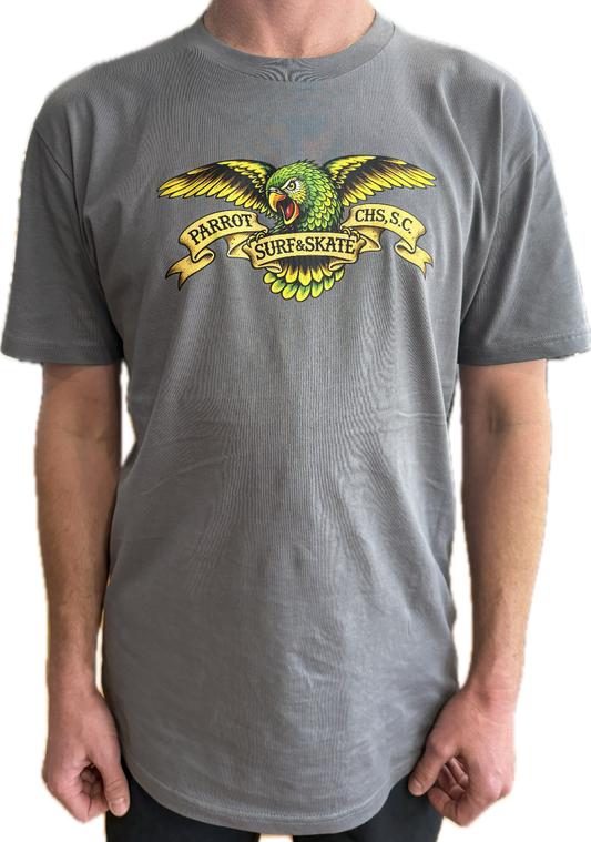 Parrot Wingspan Tee front view with logo