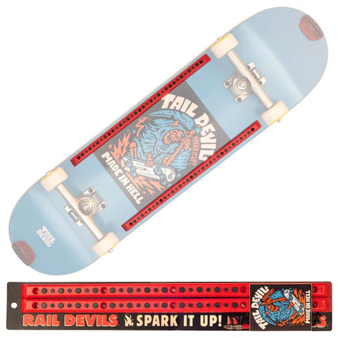 Eastern Skateboard Supply Rail Devil red skateboard deck rails spark slide protectors.