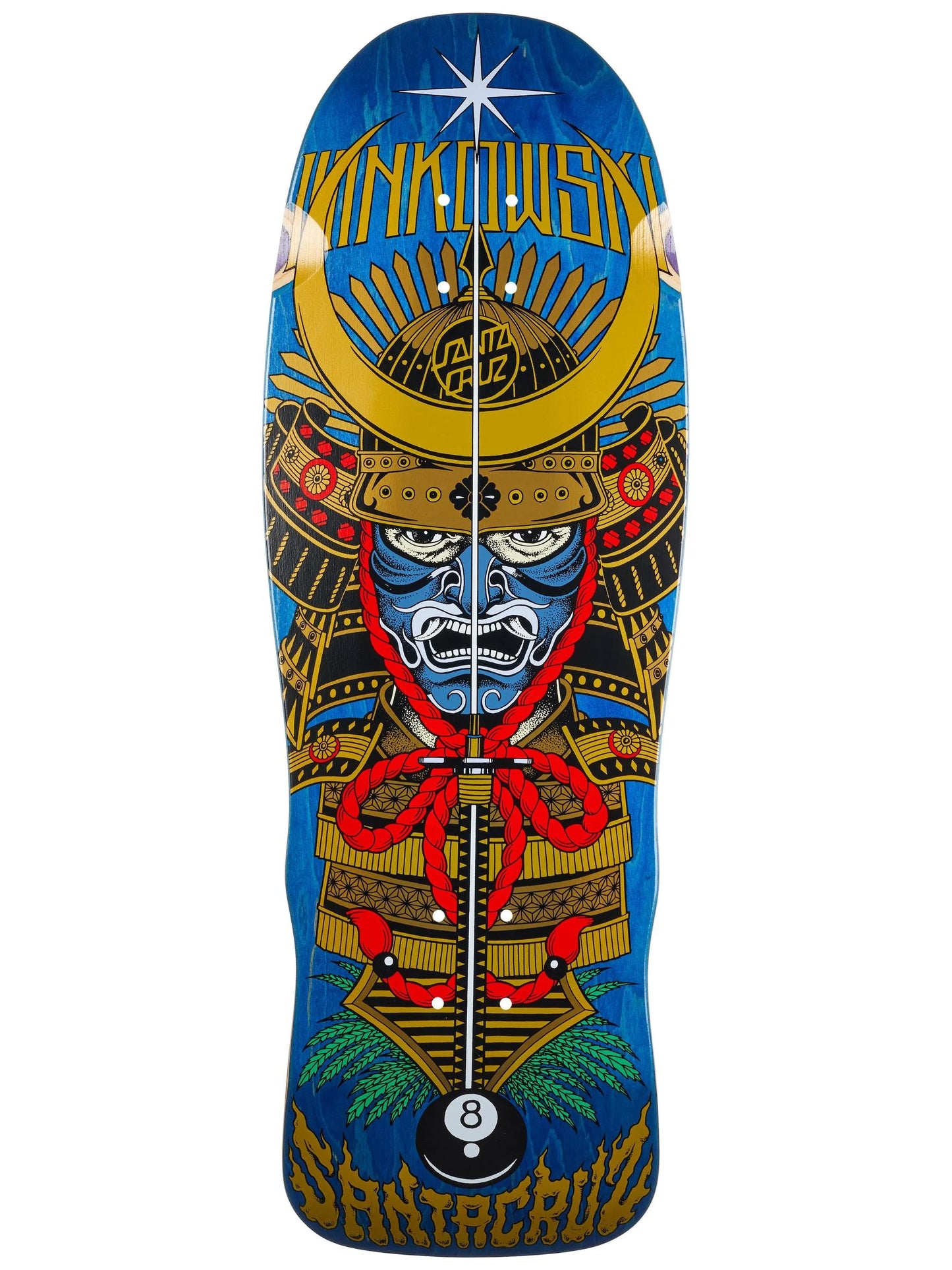 Santa Cruz Winkowski Samurai 10.35 inch skateboard deck blue stained veneers