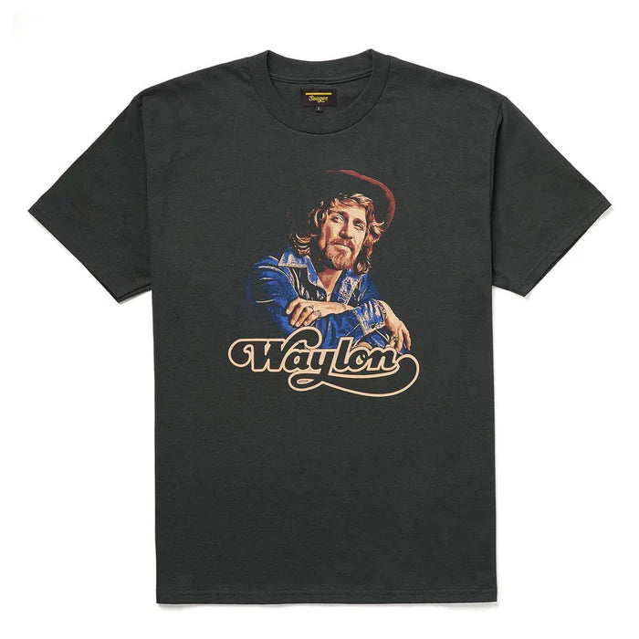 Seager Waylon Jennings Heritage black graphic cotton tee