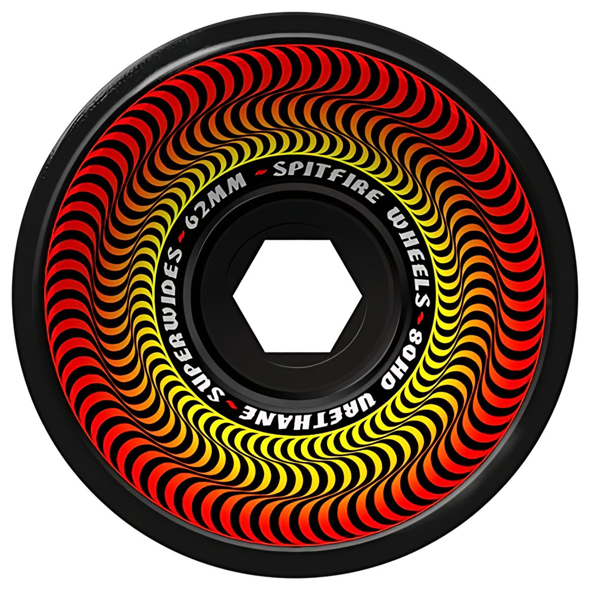 Spitfire 80HD Superwides skateboard wheels 58mm orange 80 duro urethane