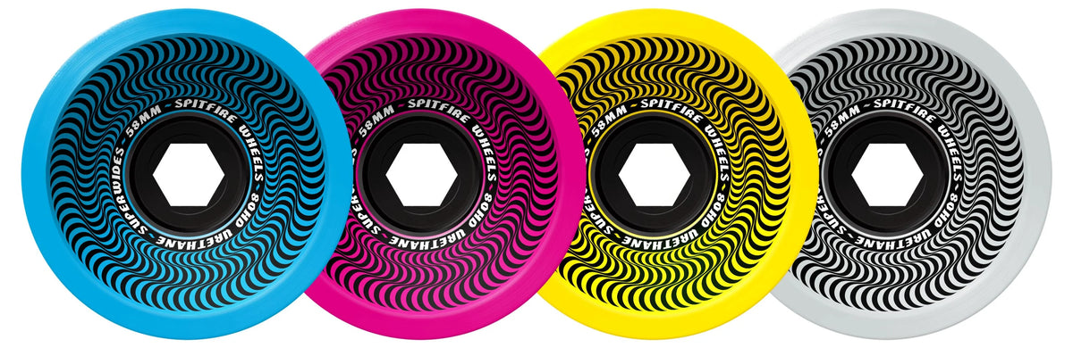 Spitfire 80HD Superwides skateboard wheels 58mm multicolor 80 duro