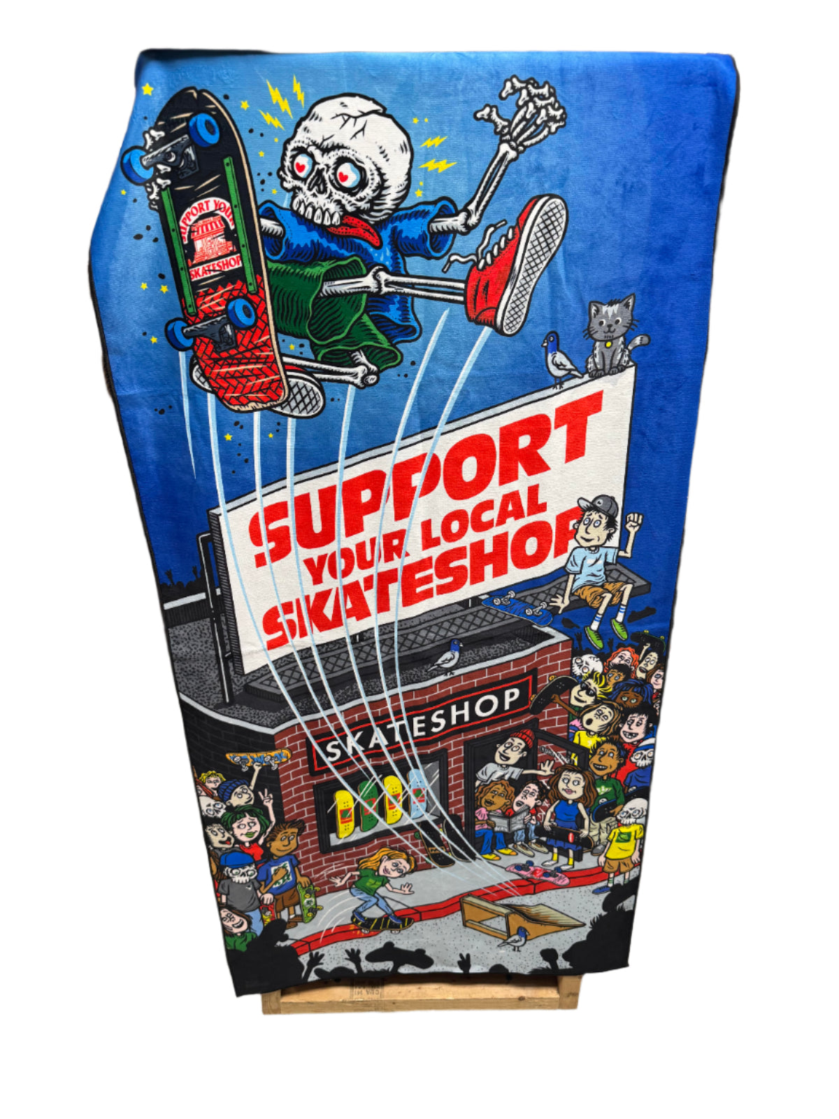 SSD Todd Bratrud skateboarding graphic beach towel support your local skateshop design