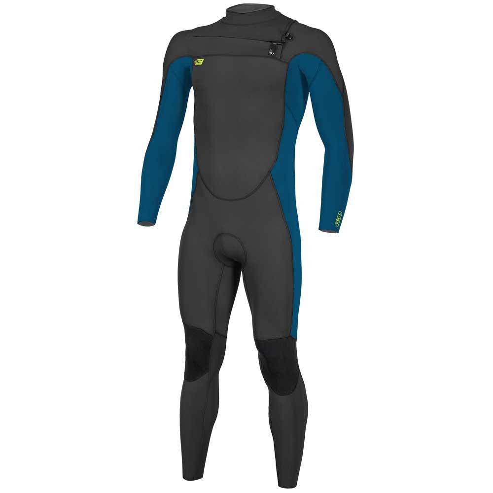 O'Neill Youth Ninja 4/3 Chest Zip wetsuit, black kids full suit size 14