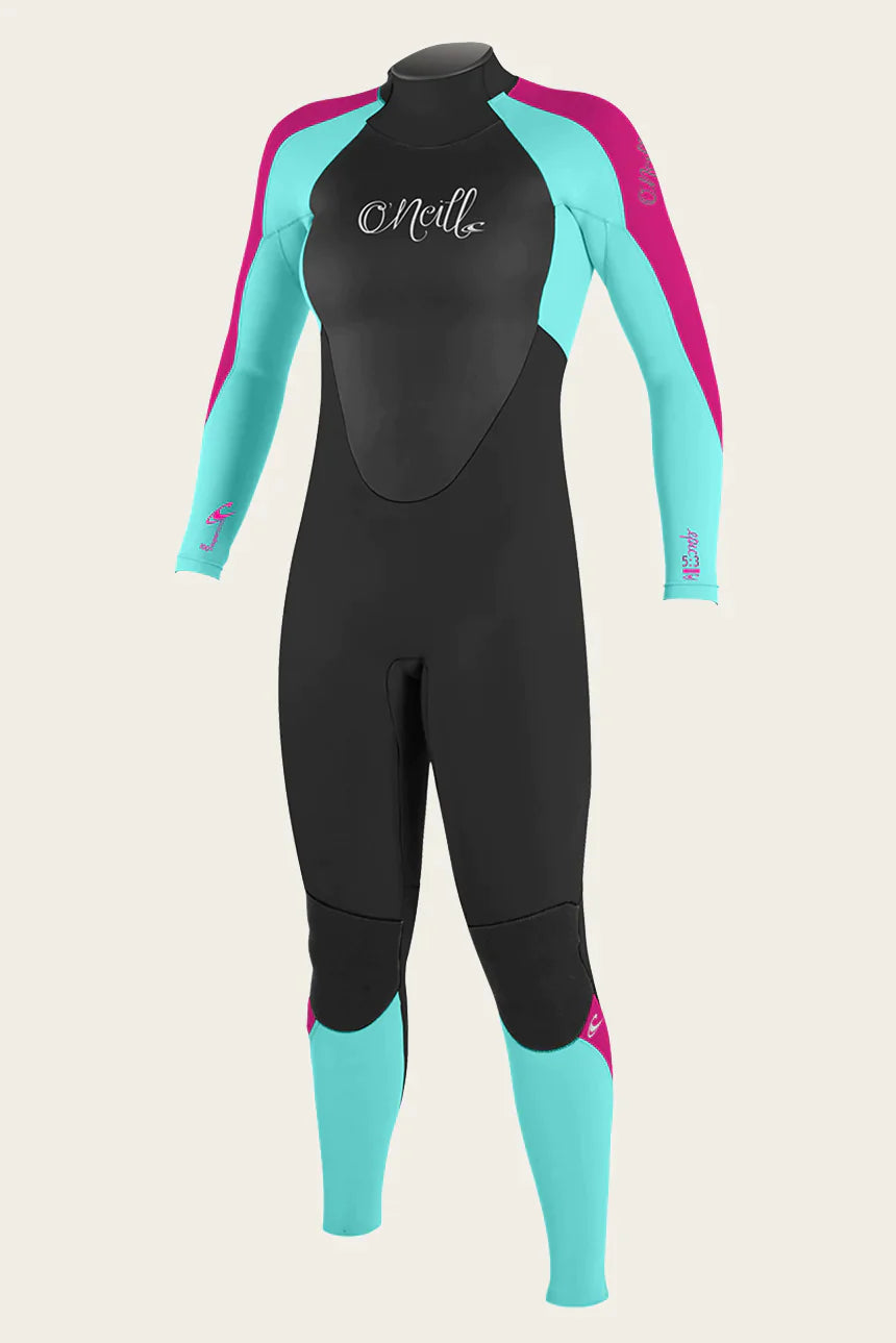 O'Neill Girls Epic 4/3 wetsuit, black youth full suit size 10