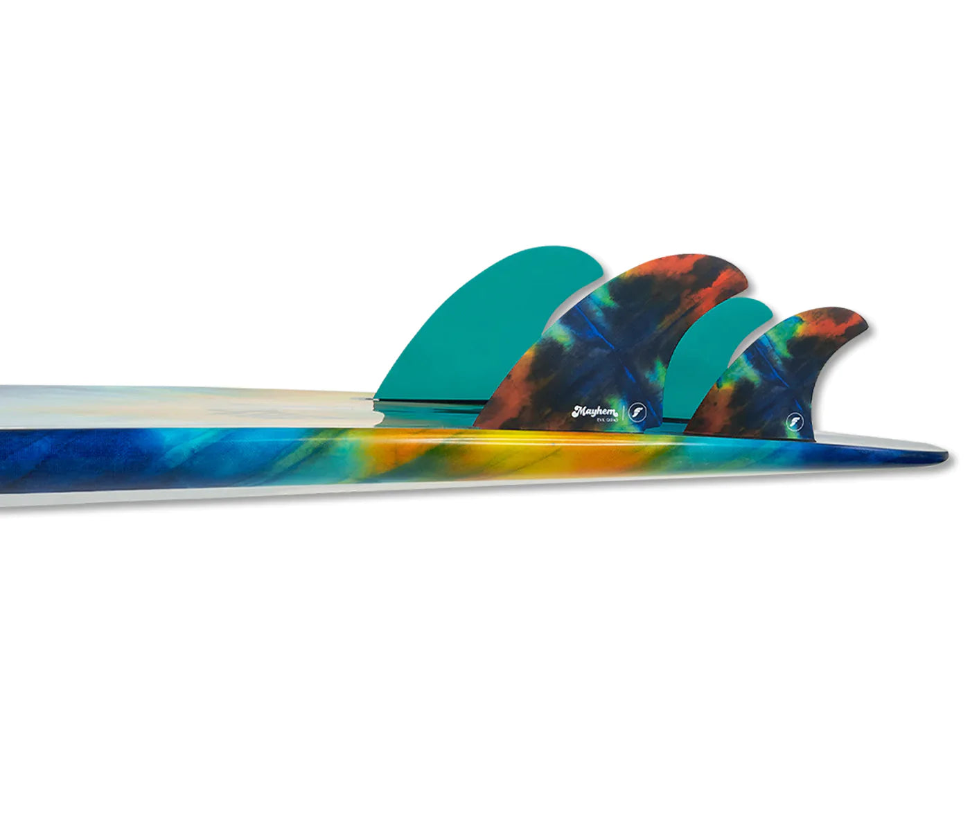 Futures Mayhem Evil Quad surfboard fins, honeycomb quad fin set multi color