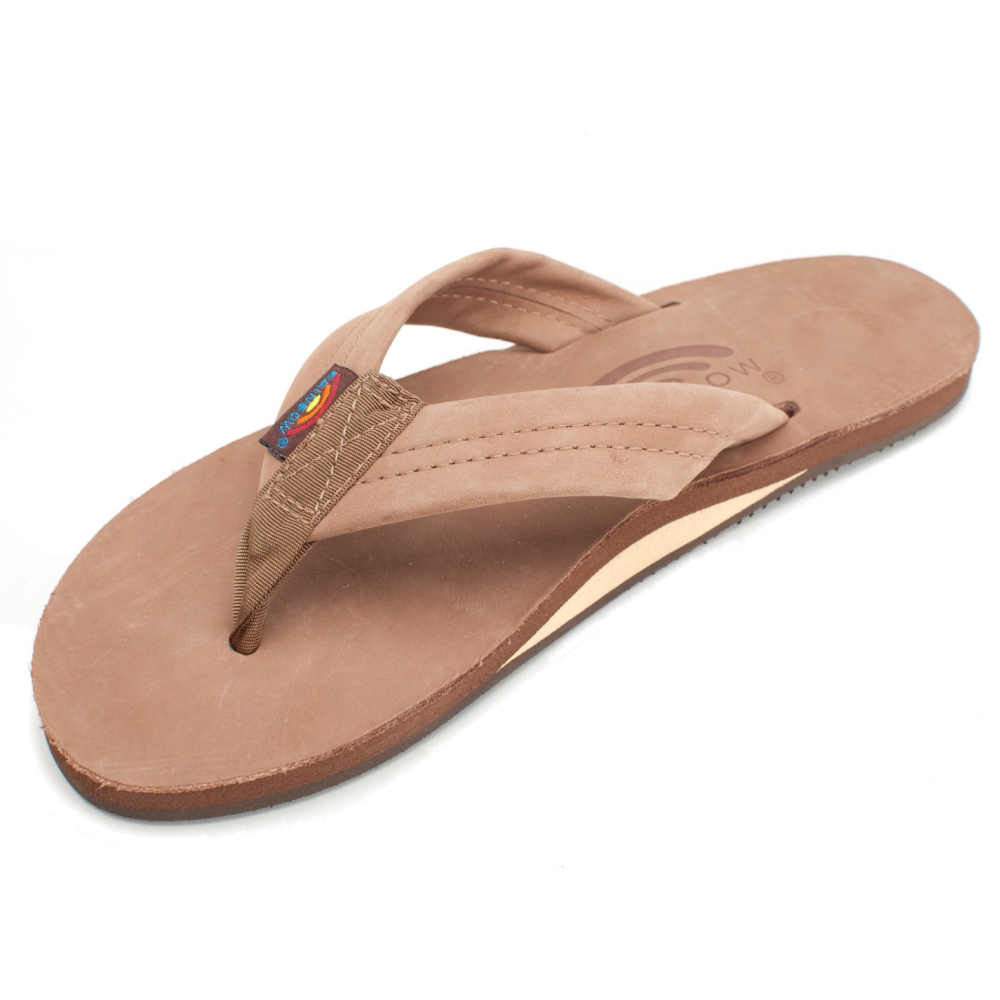 Rainbow Women’s 301 leather sandals, dark brown single layer size L