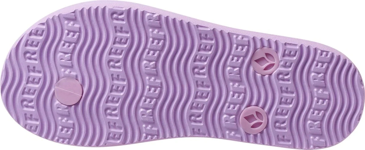 Reef Lil Stargazer Prints sandals, purple glitter toddler flip flops size 5