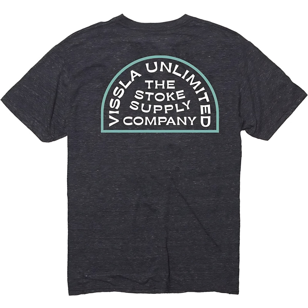 Vissla Tombstone Tee, black heather boys graphic T-shirt size S