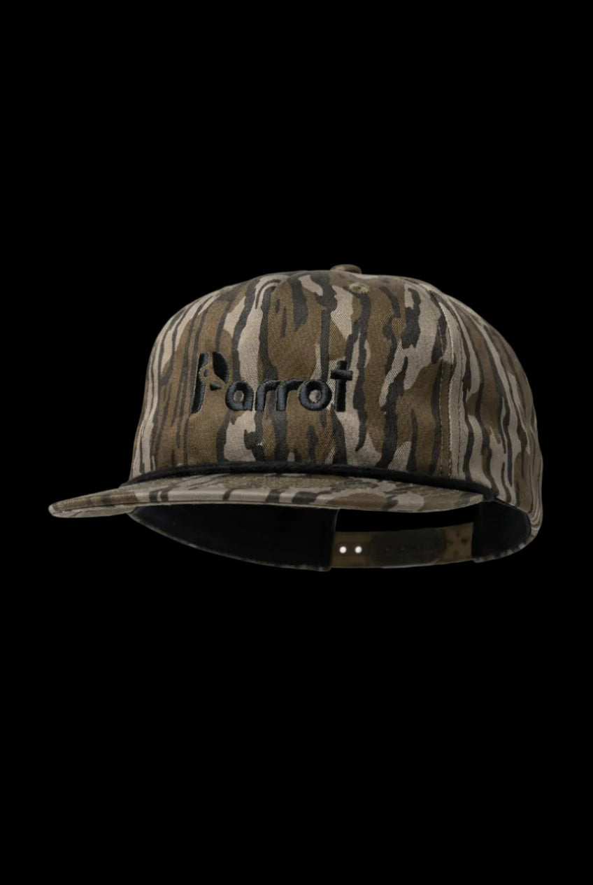 Parrot Surf Shop 256 Core Stitch Hat Mossy Oak Bottomland w/ Black Rope - front