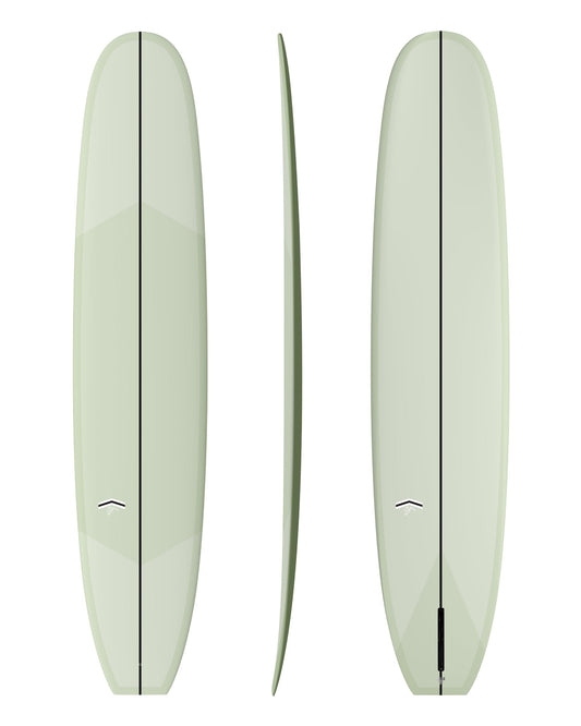 CJ Nelson Designs Sprout 2.0 9'3" Thunderbolt Silver longboard surfboard, Volan
