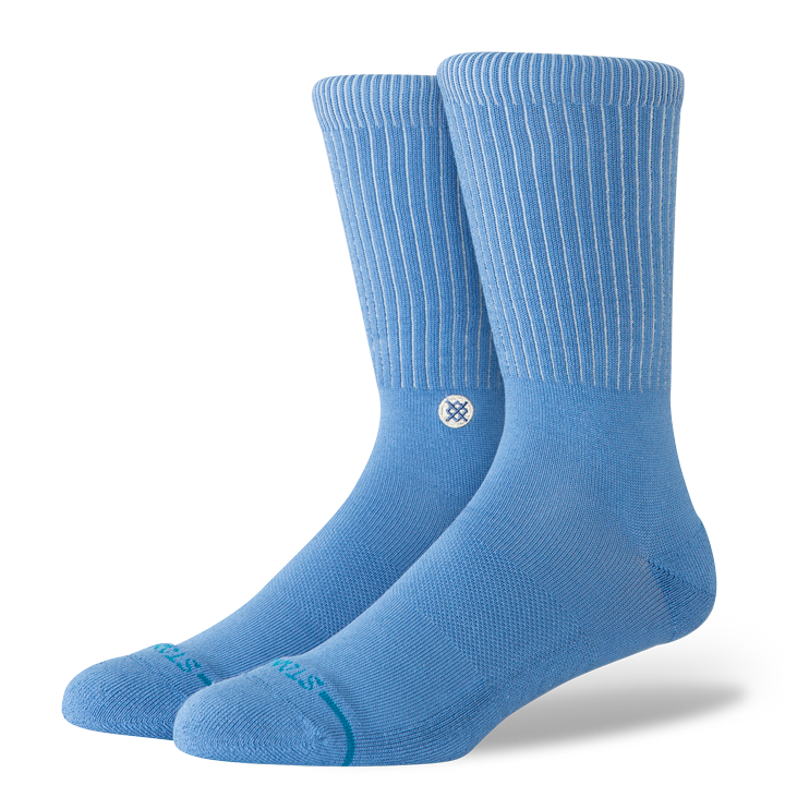 Stance Icon Pop Crew Sock – Capri Blue, Canvas, BKT
