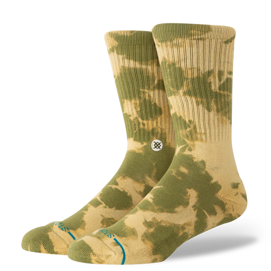 Stance Spotty Dye Crew Sock – Olive, Mango