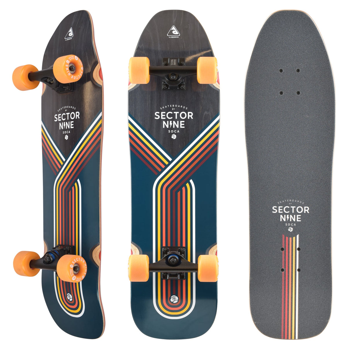 Sector 9 Abandon Shredder 31.5 inch complete skateboard top and bottom view