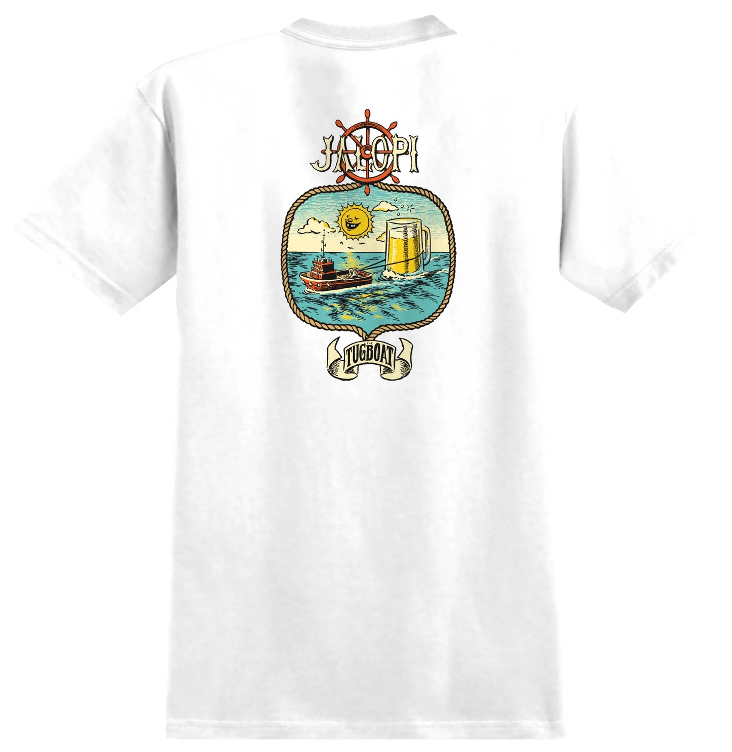 Anti Hero Jalopi Tugboat white skate graphic t shirt back print