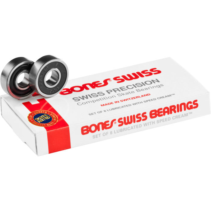 Bones Swiss Bearings black skateboard wheel bearings Swiss precision skate rated