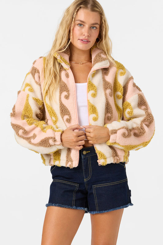 Cordin High Pile Jacket Front View Peach Light