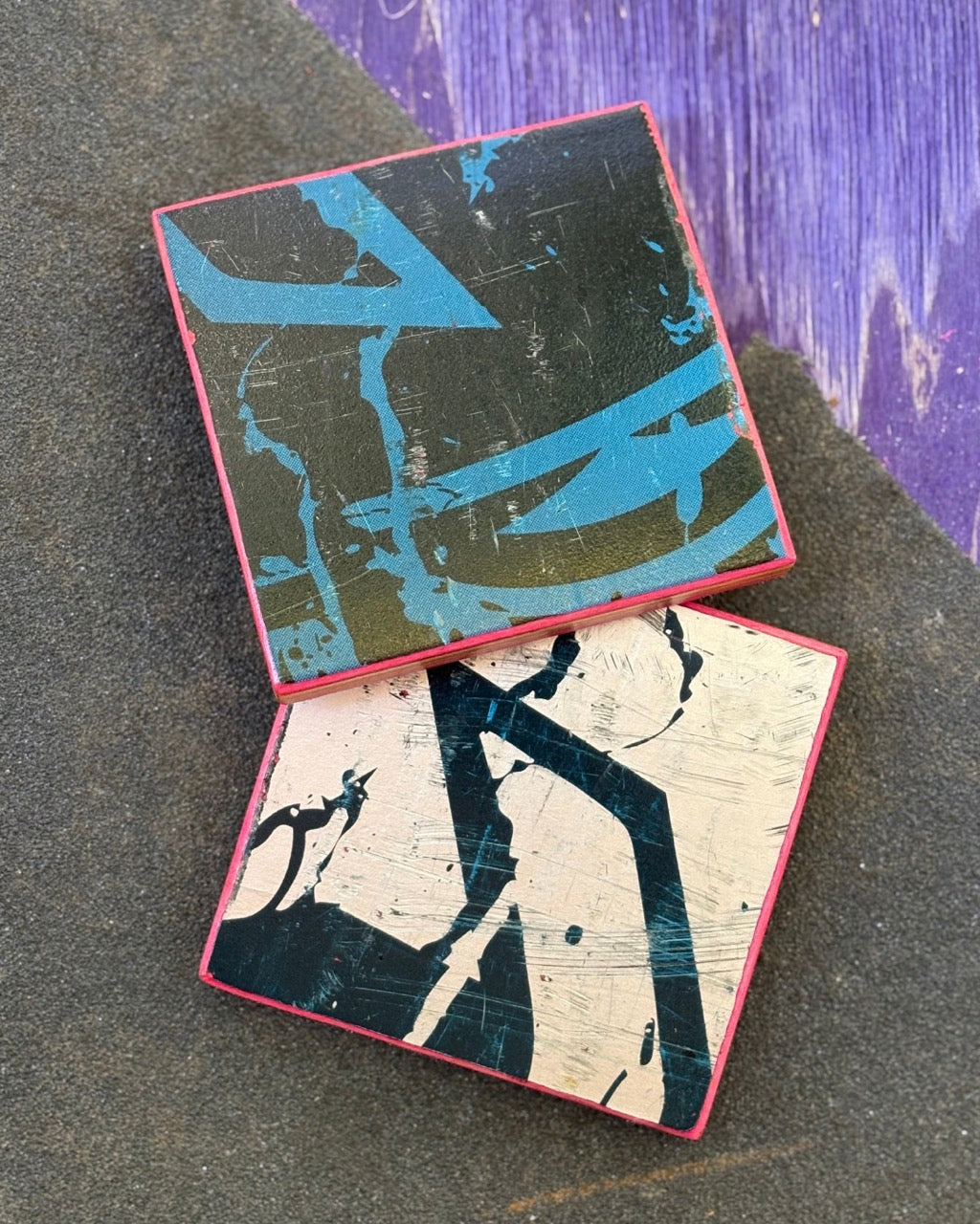 Upcycled Skateboard Coaster Set (2-Pack) | Handmade Wood Home Decor from Charleston, SC