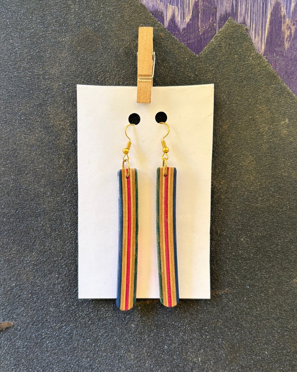 Eco-Friendly Recycled Skateboard Earrings | Handmade Art Jewelry by Decked Out Designs, Charleston, SC