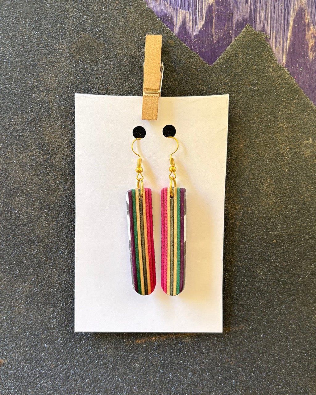Eco-Friendly Recycled Skateboard Earrings | Handmade Art Jewelry by Decked Out Designs, Charleston, SC