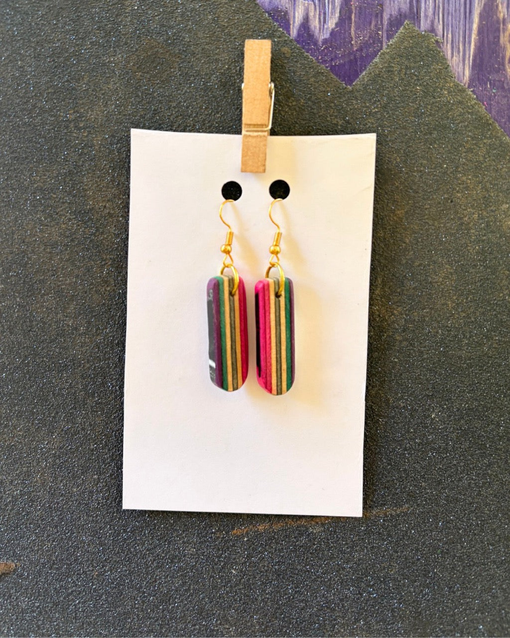 Eco-Friendly Recycled Skateboard Earrings | Handmade Art Jewelry by Decked Out Designs, Charleston, SC