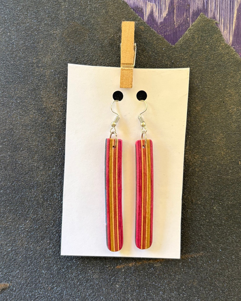 Eco-Friendly Recycled Skateboard Earrings | Handmade Art Jewelry by Decked Out Designs, Charleston, SC