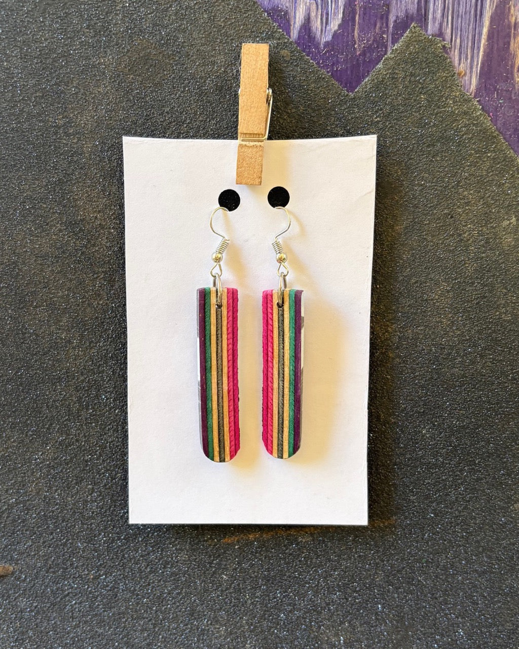 Eco-Friendly Recycled Skateboard Earrings | Handmade Art Jewelry by Decked Out Designs, Charleston, SC