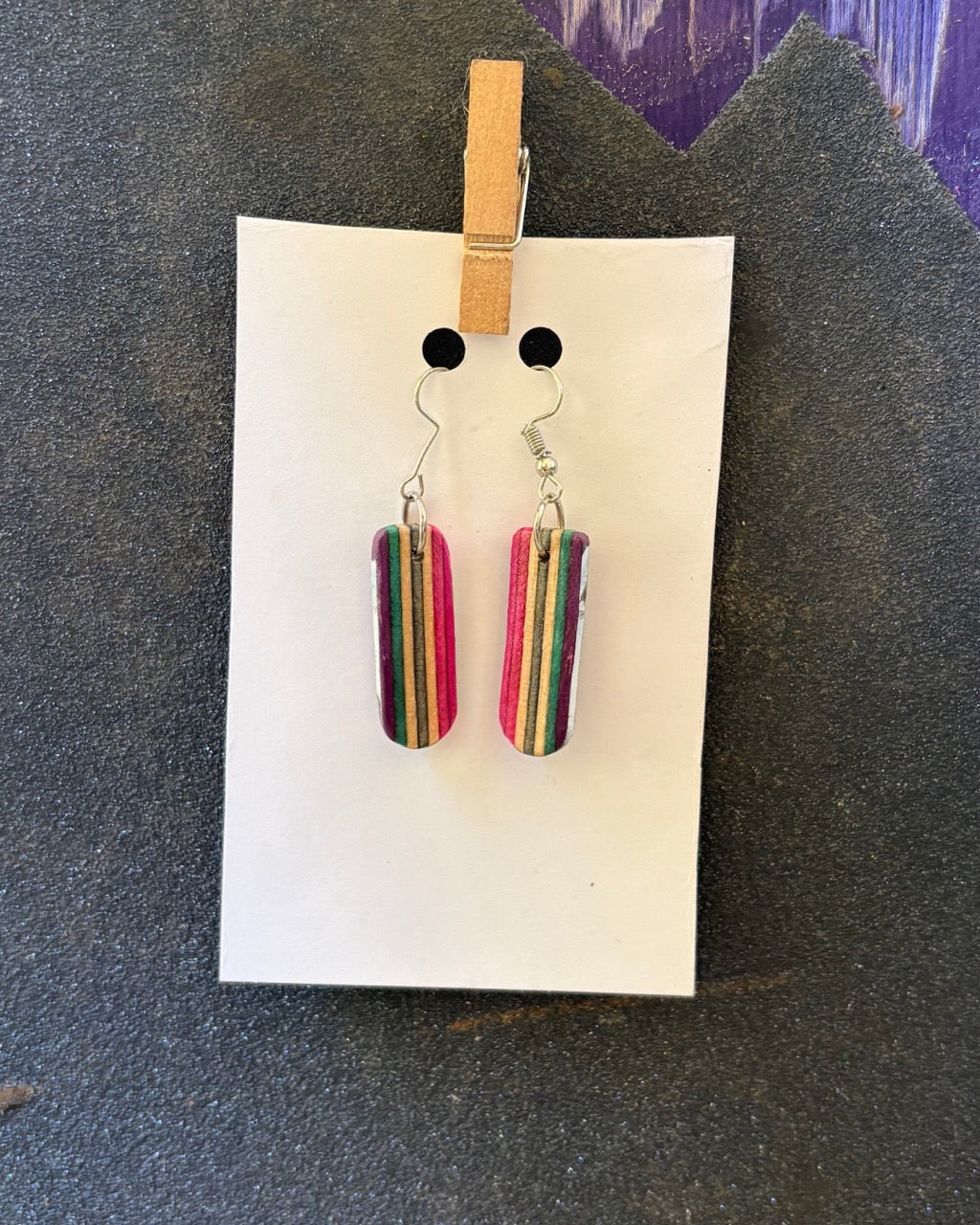 Eco-Friendly Recycled Skateboard Earrings | Handmade Art Jewelry by Decked Out Designs, Charleston, SC