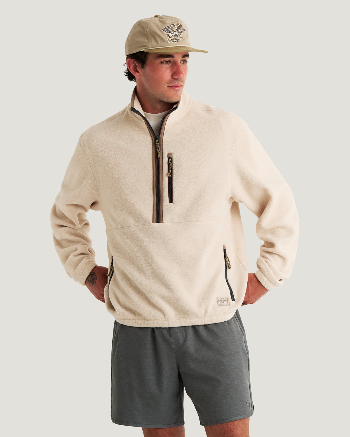 Free Fly Ashridge Fleece Half Zip - French Oak