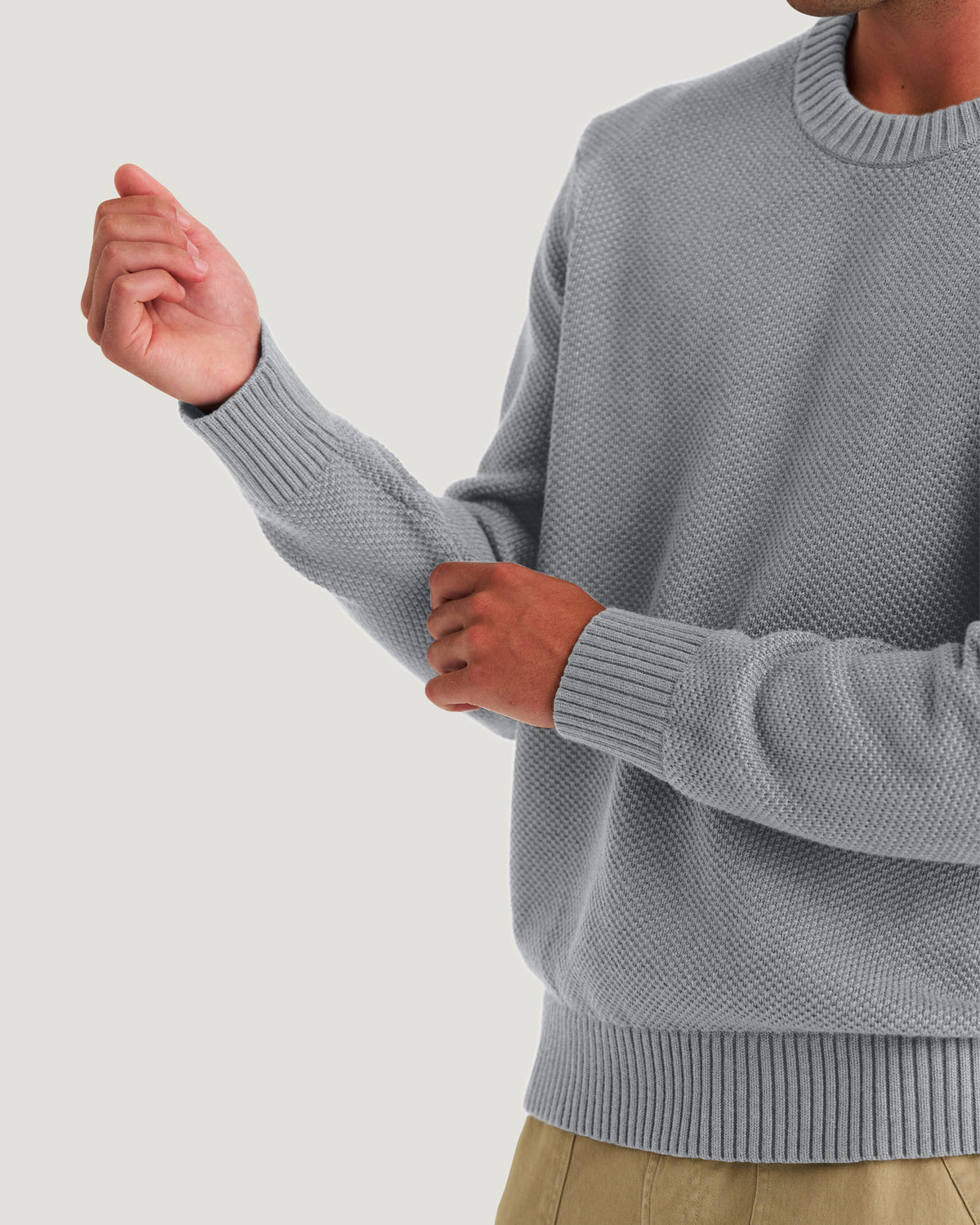 Free Fly Coastloom Crew Sweater - Heather Light Grey
