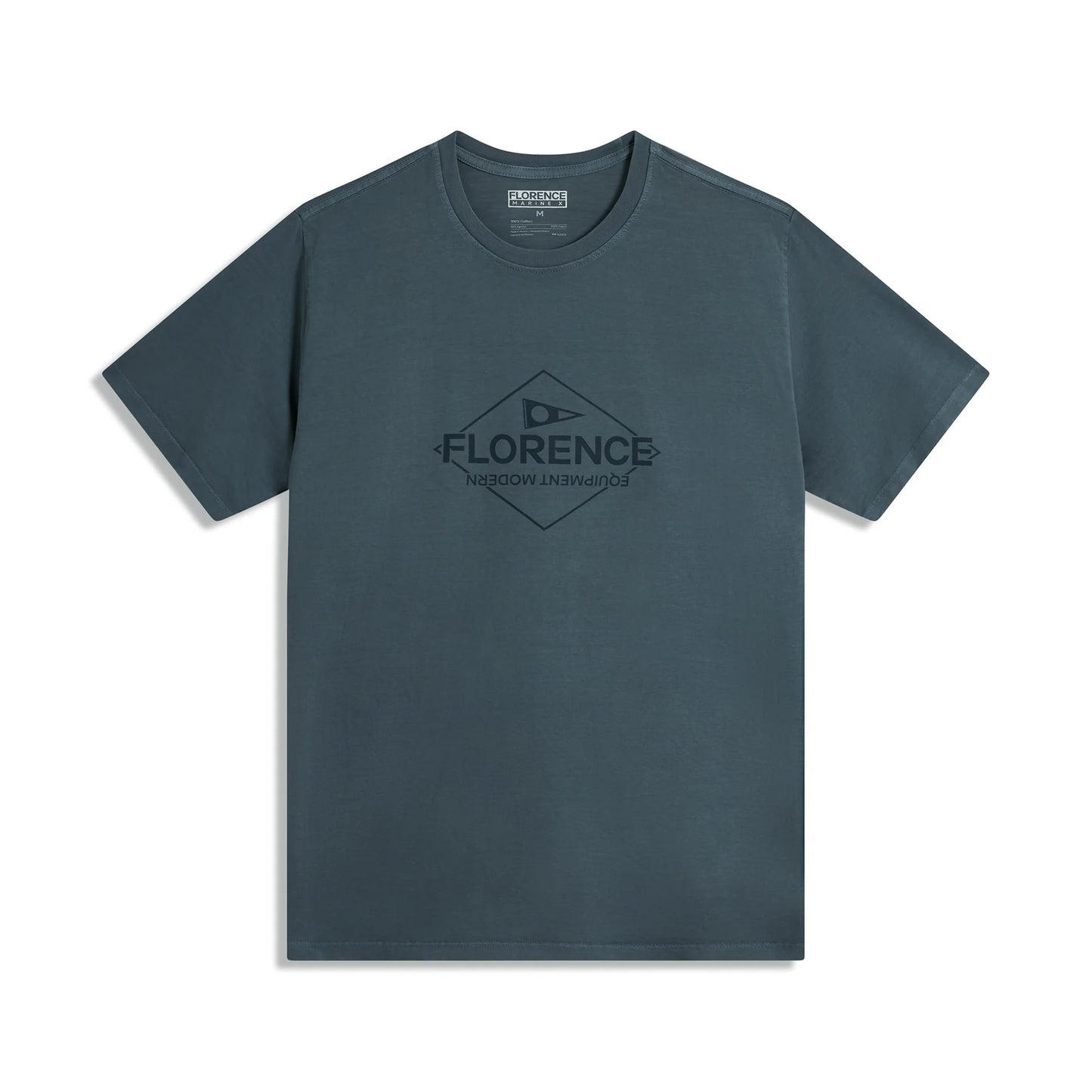 Florence Marine X Flag tee blue heavy cotton logo shirt.