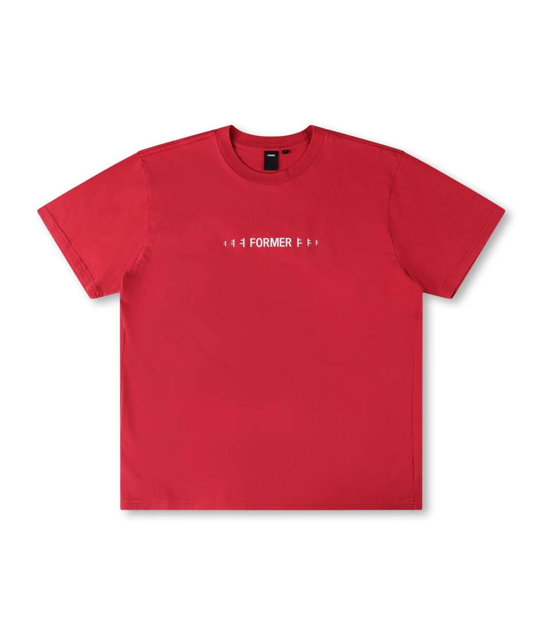 Former Envision tee washed red 200GSM cotton with cracked front print