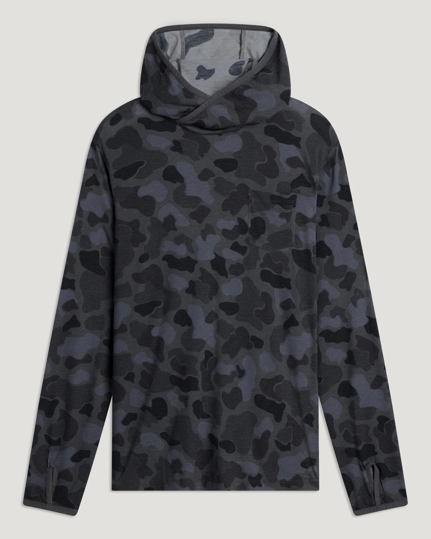 Bamboo Lightweight Hoodie Vintage Black Camo