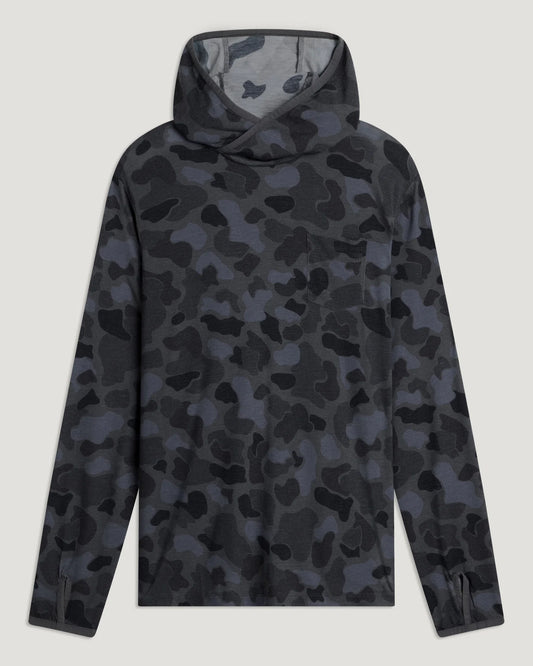 Bamboo Lightweight Hoodie Vintage Black Camo